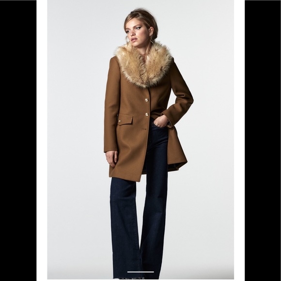 zara fitted wool blend coat